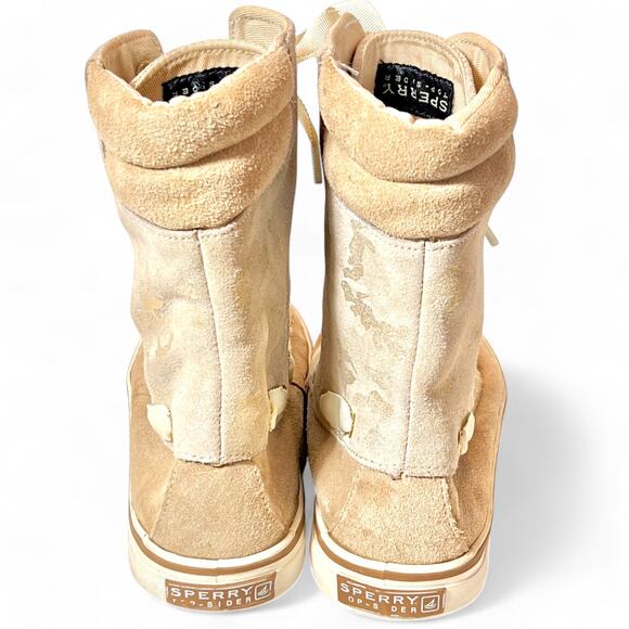Sperry Top-Sider‎ Acklins Y2K Womens 6 Gold Camo Leather Lace-up High Top Boots - Picture 4 of 11